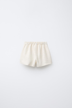 ZARA ЮБКА-ШОРТЫ ИЗ РЕЛЬЕФНОЙ ТКАНИ, ЭКРЮ