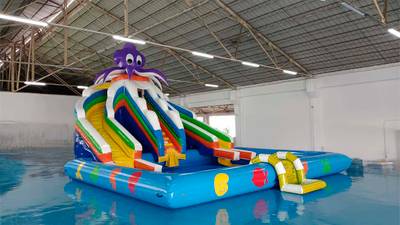 Надувная лестница для бассейна из ПВХ с бассейном, жёлтый, 1.82*1.1*0.87 м