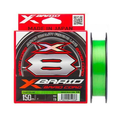Плетенка YGK X-Braid Braid Cord X8, Chartreuse (150м)