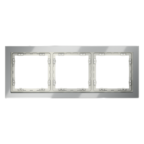 Рамка стеклянная VOLTUM S70 на 3 поста, (сталь, стекло)