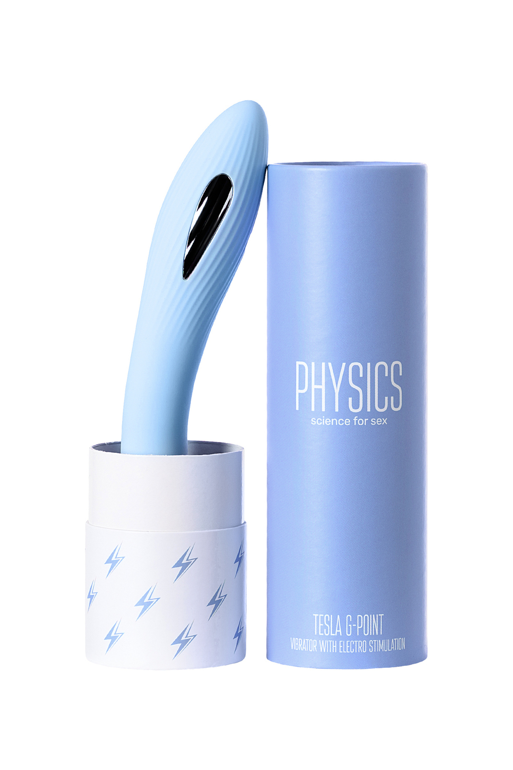 Вибратор с электростимуляцией Physics Tesla G-Point голубой 21 см