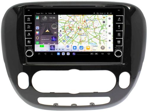 Магнитола для KIA Soul 2 2014-2019 (кондиционер, рамка глянцевая) - Kuberg SF-9740-AB (кнопки и крутилки) Android 13, Быстрая, CarPlay, 4G SIM-слот