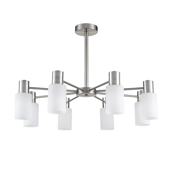 8099/8C COMFI LN25 75 никель/белый металл/стекло Люстра потолочная Е14 8*40W 220V MAVE