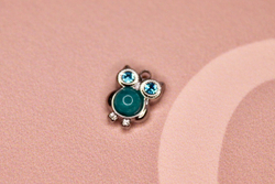 Подвеска сова синяя 9х11 мм