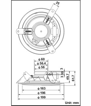 Show CSL6112 - Громк-тель потолочный, 12Вт, 100В, динамик 6,5", 100…20000 Гц, белый