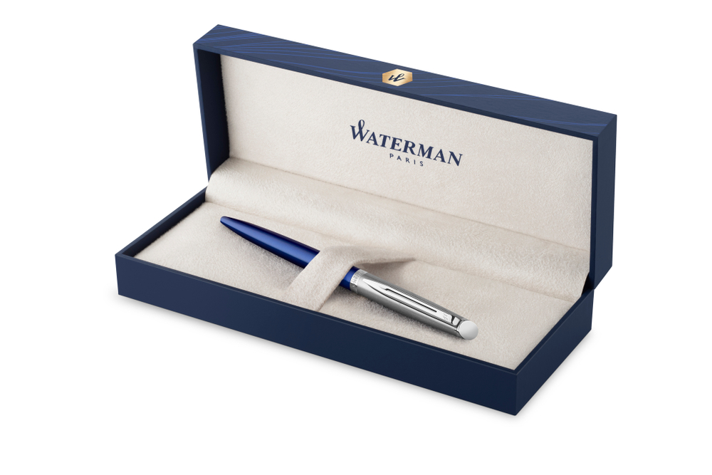 Шариковая ручка Waterman Hemisphere Entry Point Stainless Steel with Blue Lacquer в подарочной упаковке