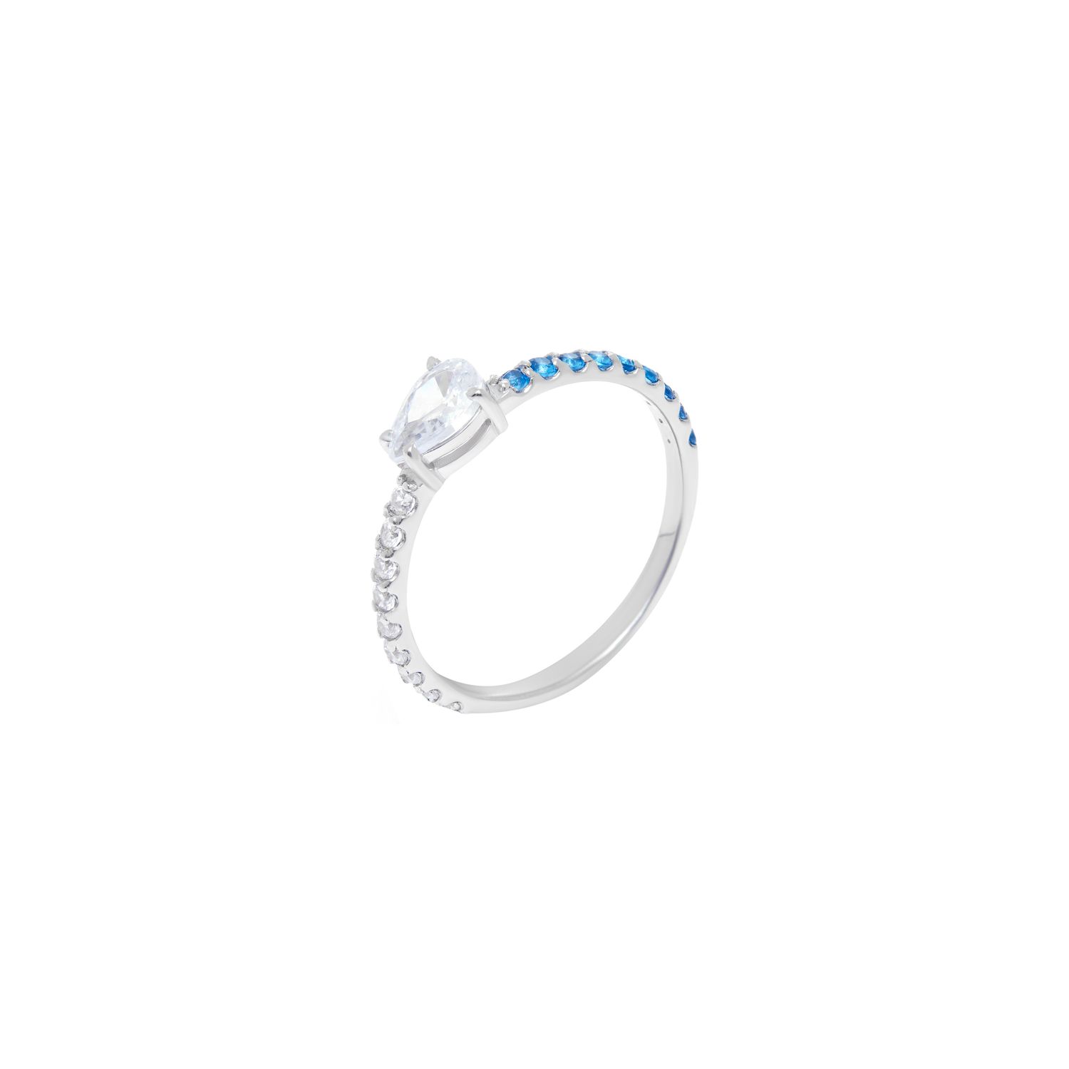 Кольцо Pear Ring – Silver Blue