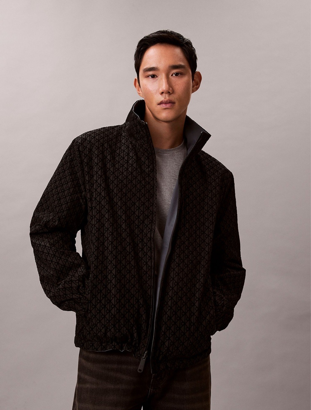 Куртка Calvin Klein Allover Emblem Logo Reversible Black