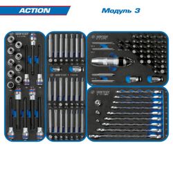 KING TONY (9G38-327MRVG) Набор инструментов "ACTION" в серой тележке, 327 предметов