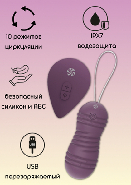 Виброшарики с циркуляцией на пульте управления Take it Easy Ray Purple