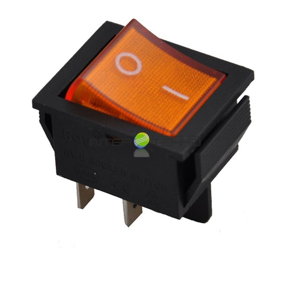 Выключатель ON/OFF 4-pin 16А 250В c подсветкой красный (KCD4)