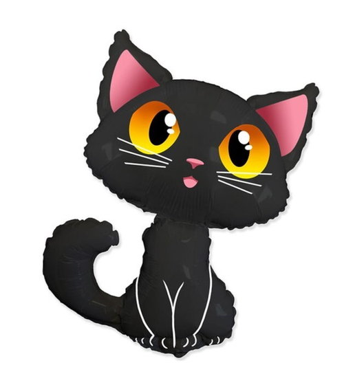 Шар фигура 91 см Котенок черный