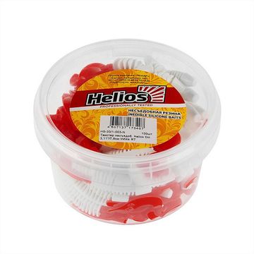 Твистер несъедоб. Helios Din 3,11"/7,9см White RT 100шт. (HS-33/1-003-N)