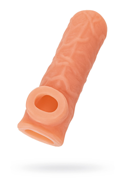 Насадка реалистичная KOKOS NUDE SLEEVE с дополнительной стимуляцией, TPE, телесная, 15.6 см