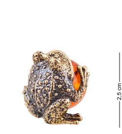 AM-3686 Фигурка «Лягушка Жаба Удача» (латунь, янтарь)