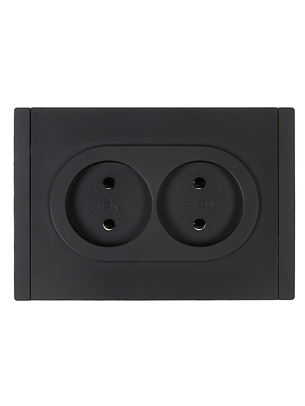 FORTE&PIANO Розетка 2-местная без заземления без защитных шторок безвинтовое крепление 10А FP126 черный IEK