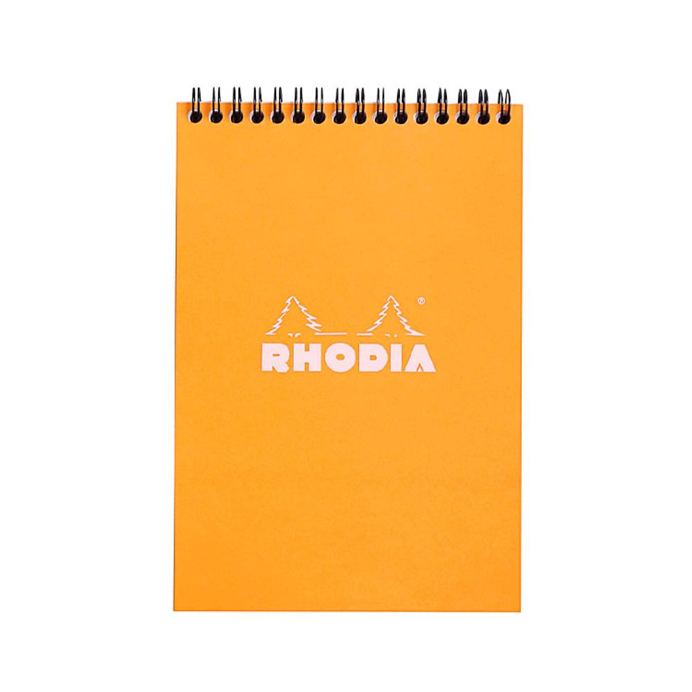 Блокнот Rhodia Classic на спирали A5 в клетку 80 гр оранжевый (16500C)