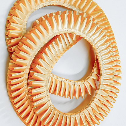 Лента плиссированная для наградных розеток. Цвет ЗОЛОТОЙ-ПЕСОК. Код цвета 53.