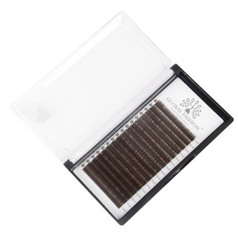Набор ленточных ресниц Global Fashion Premium Lashes микс (7-13 мм) C 0.10, темный шоколад