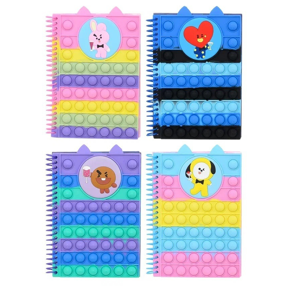 Блокнот Basir, формат А5, серия "Друзья", яркая обложка pop it, 80 листов, размер 21*15 см