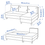 3-местный диван и шезлонг - IKEA ÄLVDALEN/ALVDALEN/ЭЛВДАЛЕН ИКЕА, 81х82х196 см, черный