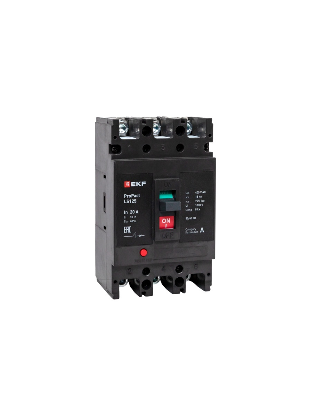 Выключатель автоматический 3п 20А 18кА LS125 ProPact EKF mccb-125-18-3-20-ls