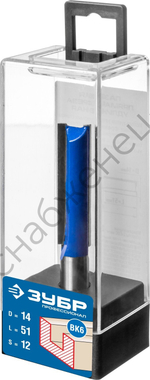 ЗУБР 14x51мм, хвостовик 12мм, фреза пазовая прямая, удлиненная