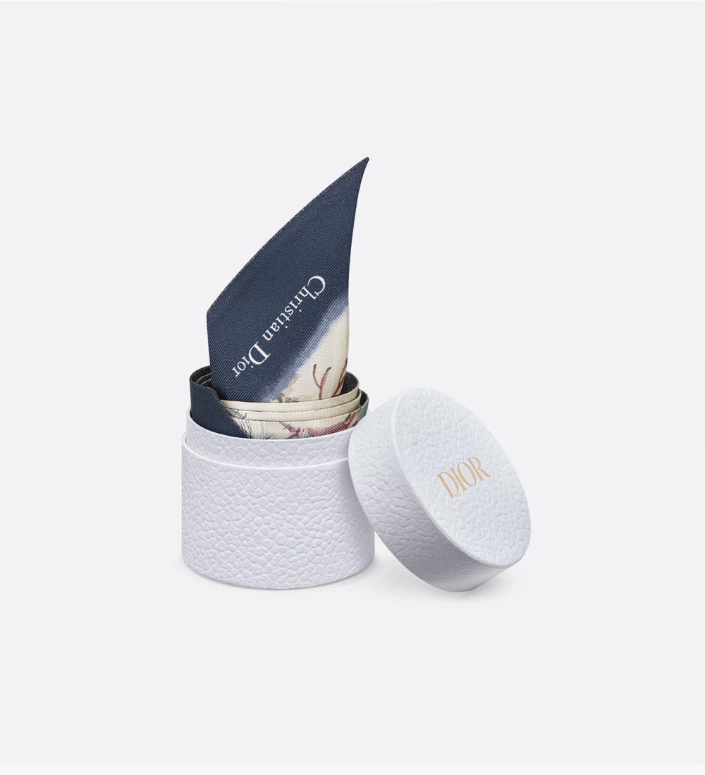 Шёлковый шарф Dior Mitzah Pine Tree White & Deep Blue