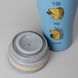 ТЕРМОКРУЖКА AGNESS "ЁЖ" 360МЛ, КОЛБА НЕРЖ.СТАЛЬ 18/10