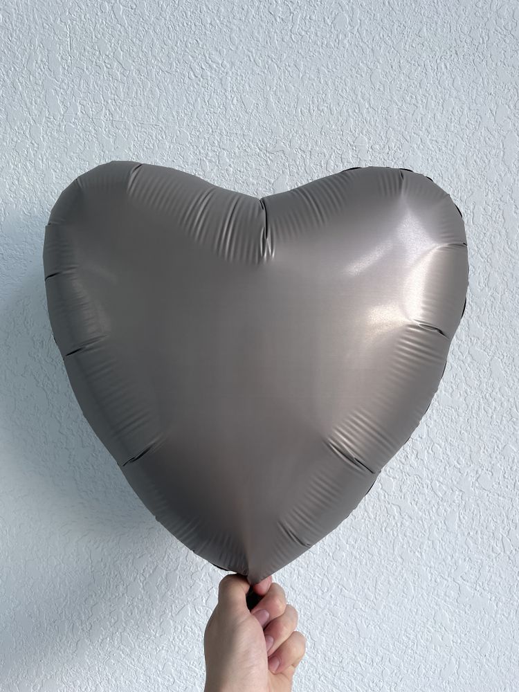 Сердце Сатин Серебро Ag 18"