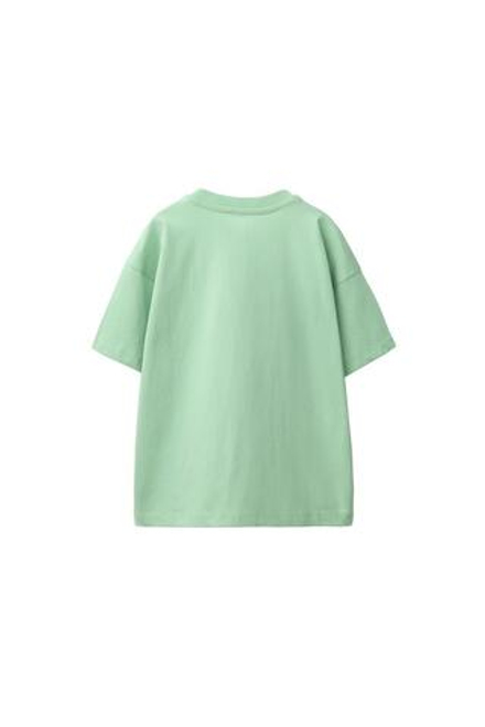 ZARA БАЗОВАЯ ОДНОТОННАЯ ФУТБОЛКА, СВЕТЛО-ЗЕЛЕНЫЙ