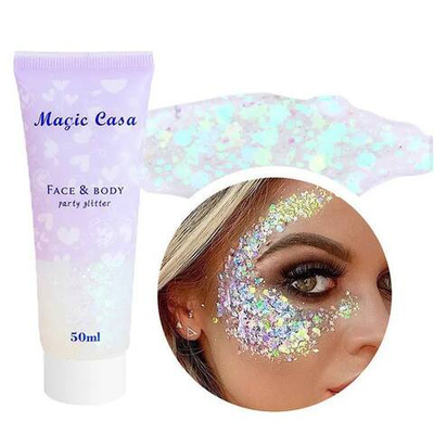 Гель-блестки глиттер для глаз, лица, тела, волос  "Перламутровые" 50 мл