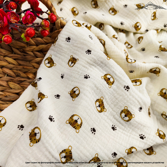 Муслин двухслойный принт №17 | ш.135 см | 120 г/м² | хлопок-100%