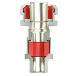 Взрывозащищенный  кабельный ввод серии КАЕРМ для бронированного инебронированного кабеля М20х1,5 d:5,8-10мм. Dn:12. НикелированнаялатуньIP66/IP68