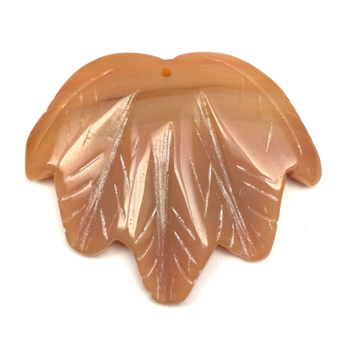 Подвеска "Лист" из агата 45х50 мм