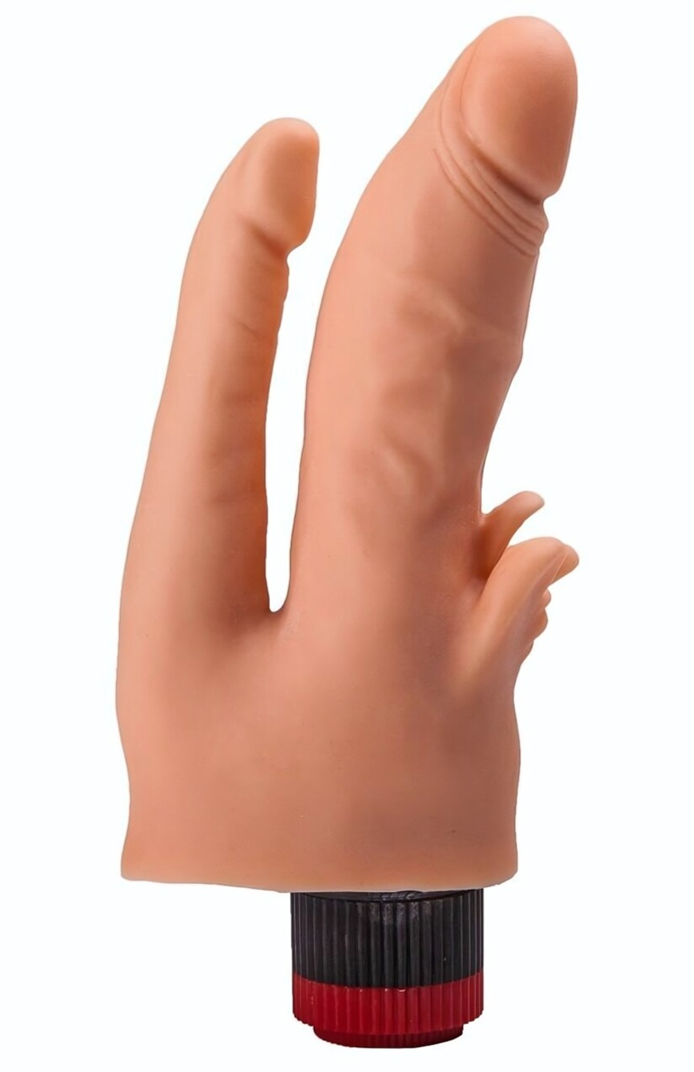 Двойной анально-вагинальный гелевый вибратор - 17 см. (Цвет: телесный)