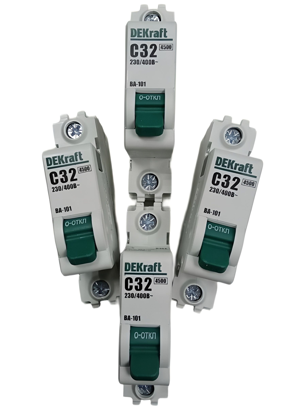 Автоматический выключатель 1-пол. 32А тип C 4,5кА серия ВА-101 DEKraft (4шт)