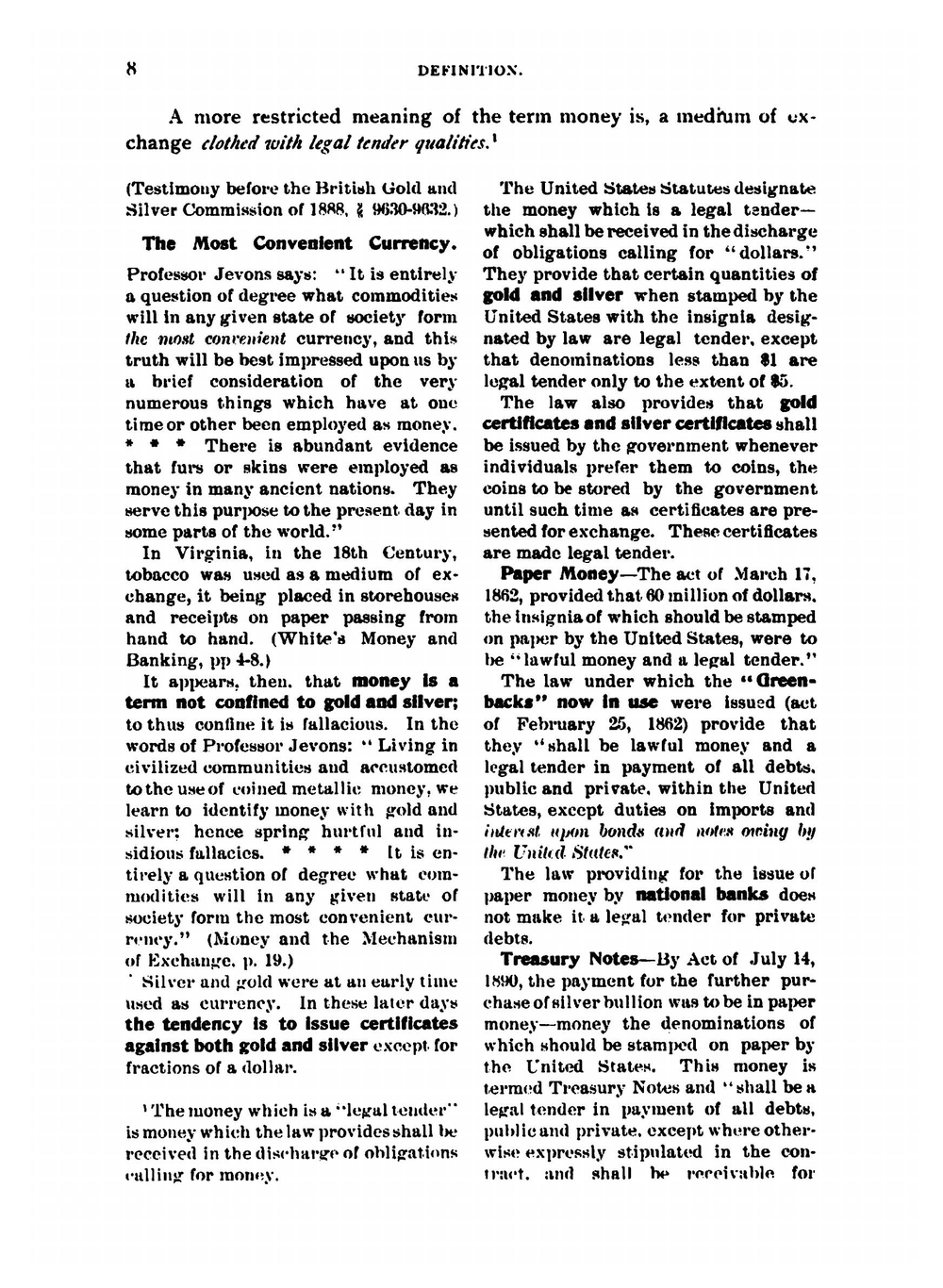 The Money Question. The 50% Fall in General Prices, the Evil Effects; the Remedy, Bimetallism at 16 to 1 and Government Control of Paper Money in Order to Secure a Stable Measure of Prices - Stable Money. Monetary History 1850-1896 | George Henry Shibley