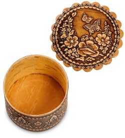 Народные промыслы BST-113/ 1 Шкатулка «Бабочка» мал. (береста)