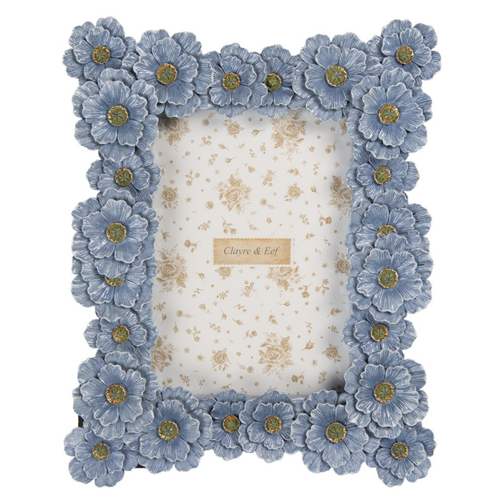 Фоторамка "Голубые цветы"  19x3x25 см / Фото 10x15см