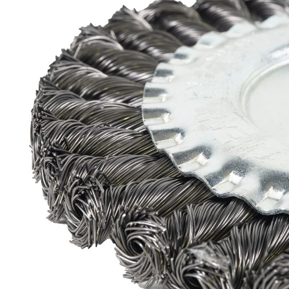 Щетка дисковая 115 мм/22мм для УШМ, проволока сталь крученая Yoko