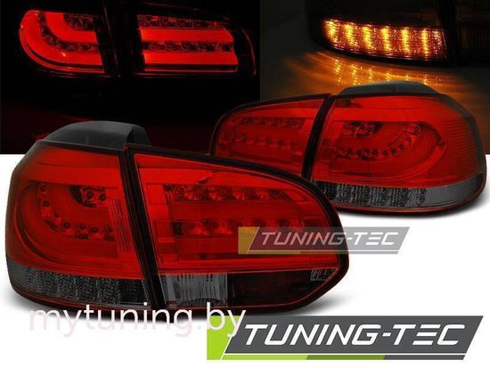 Задние фонари VW Golf 6 red smoke led bar