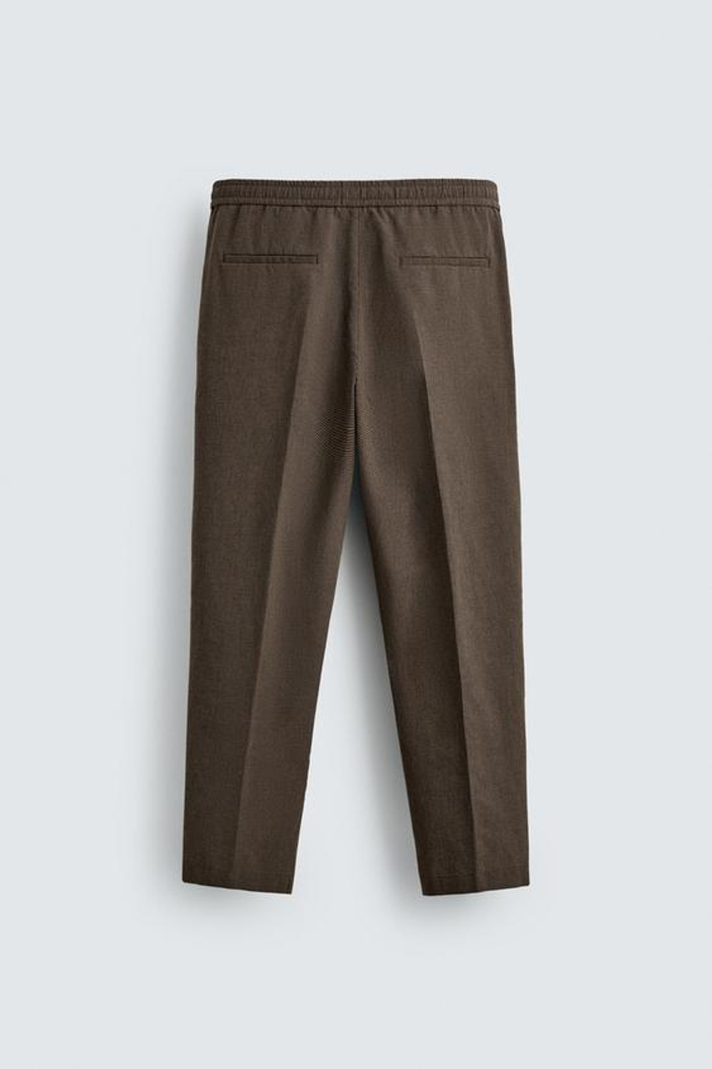 ZARA КОСТЮМНЫЕ БРЮКИ RELAXED FIT С УЗОРОМ «ГУСИНАЯ ЛАПКА», КОРИЧНЕВЫЙ