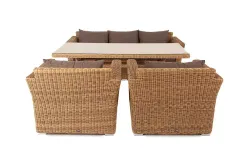 "Моккачино" обеденная группа из искусственного ротанга, цвет соломенный