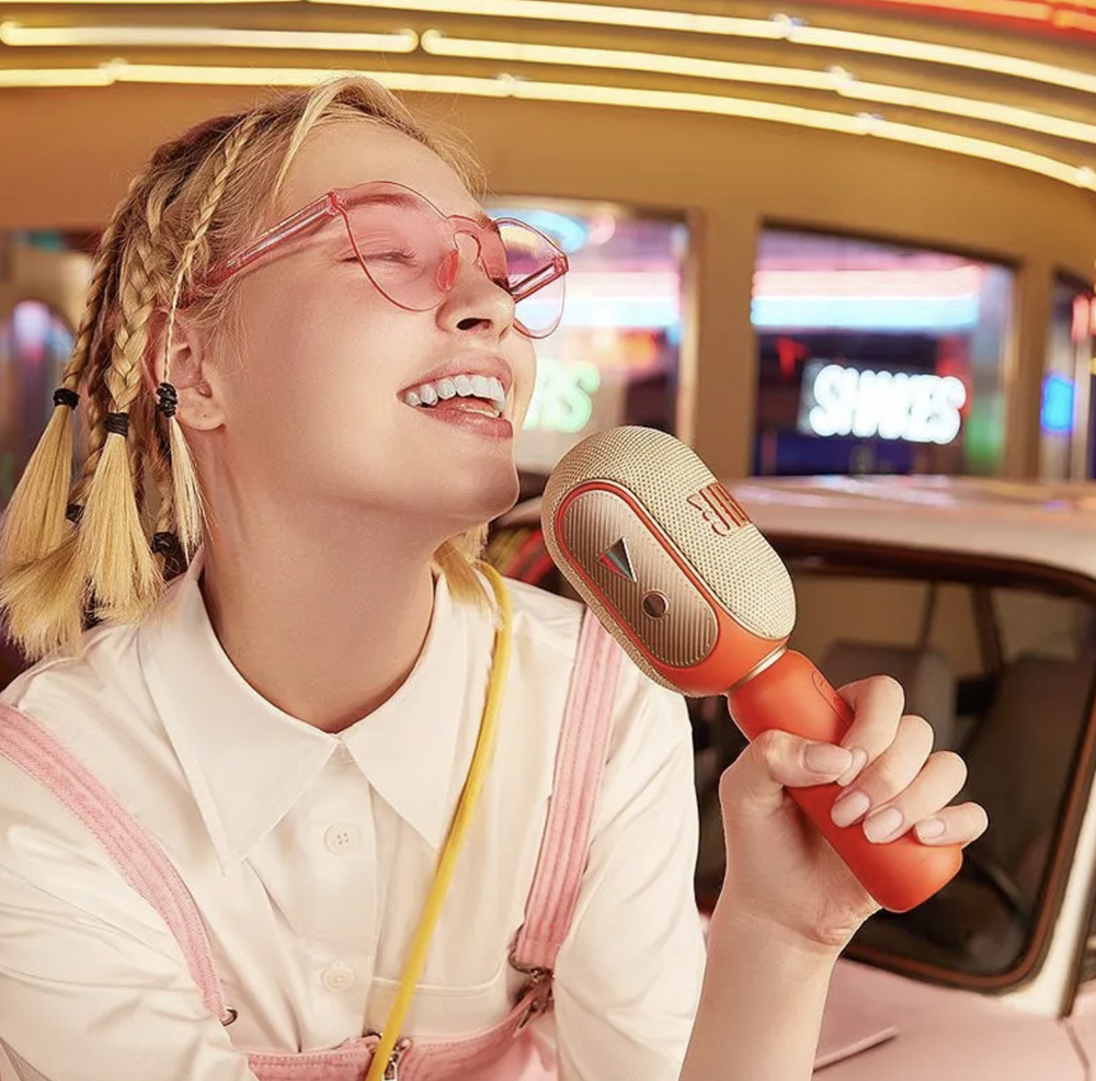 Караоке-микрофон JBL KMC350, оранжевый