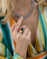 Кольцо Qudo FIRENZE 18.5 (S) Emerald 107000/40-4507 18.5 размер 18,5