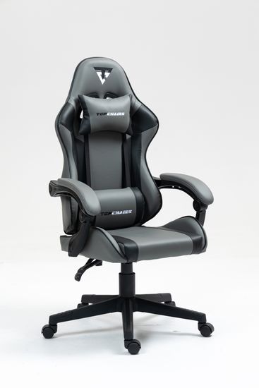Кресло спортивное TopChairs Commander серо-черный