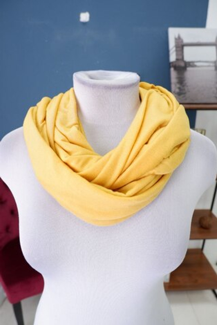 Шарф-снуд лимонный легкий