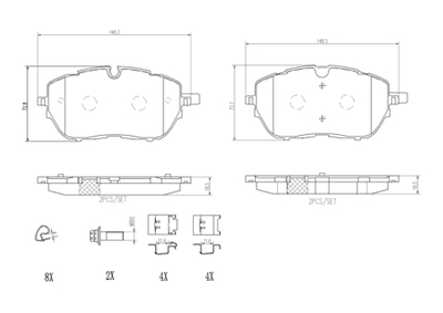 BREMBO - P61128-BRB - Brake Pad Set, disc brake