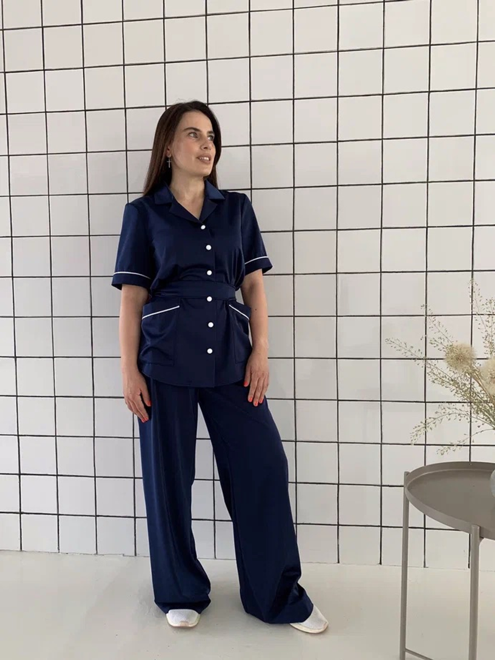 Брюки палаццо сатин